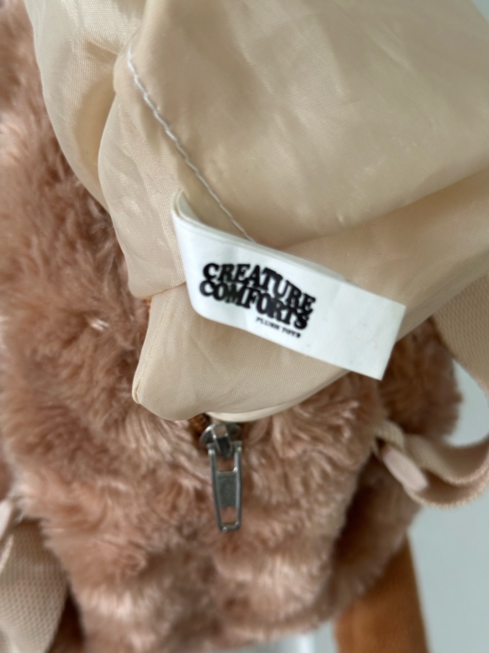 Plush Moose Backpack in Light Brown and Dark Brown - Picture 3 of 3